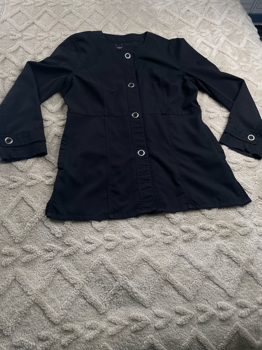 Urbane Black Long-Sleeve Snap-Front Jacket~ Sz Small ~ Medical Staff